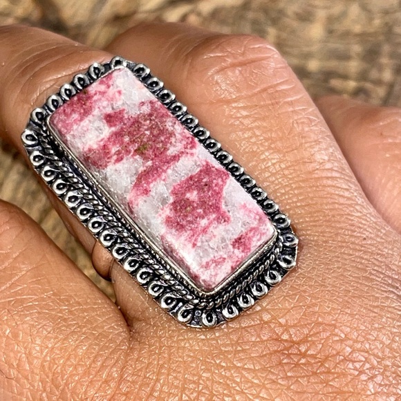 Rosaline Pink Thulite Ring Size 9 3/4 - Picture 4 of 9